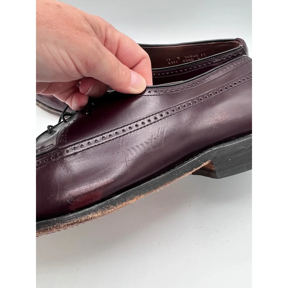 Allen Edmonds Richmond Wingtip Oxfords Mens‎ 11 D Burgundy Leather Made In USA